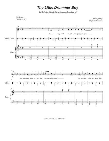 Free Sheet Music Little Drummer Boy For Vocal Solo
