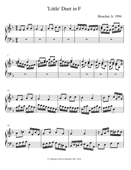 Free Sheet Music Little Duet In F