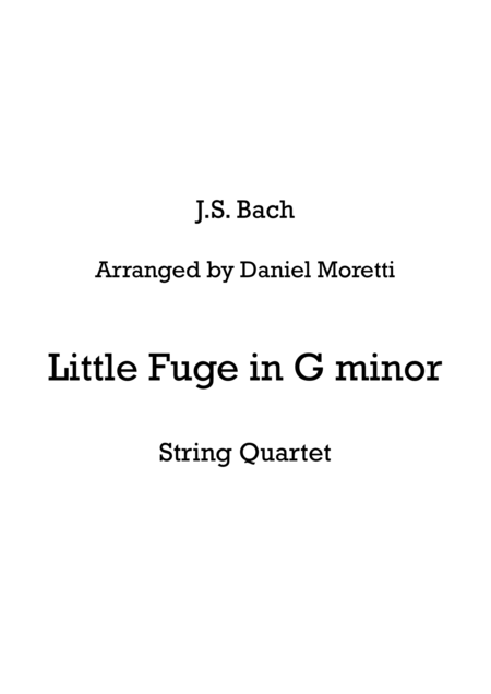 Free Sheet Music Little Fugue In G Minor String Quartet