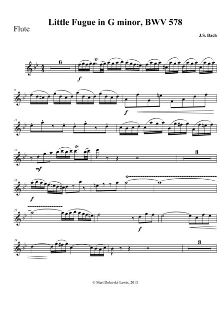 Little Fugue In G Minor Sheet Music