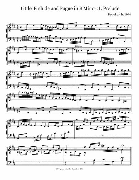 Free Sheet Music Little Prelude And Fugue In B Minor I Prelude