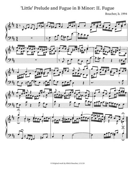 Free Sheet Music Little Prelude And Fugue In B Minor Ii Fugue