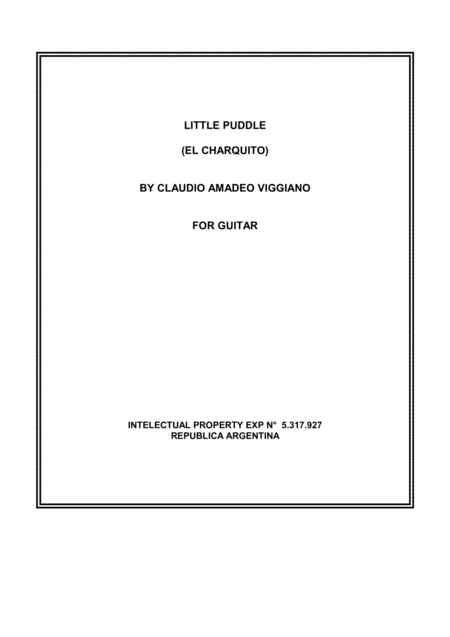 Little Puddle El Charquito Sheet Music