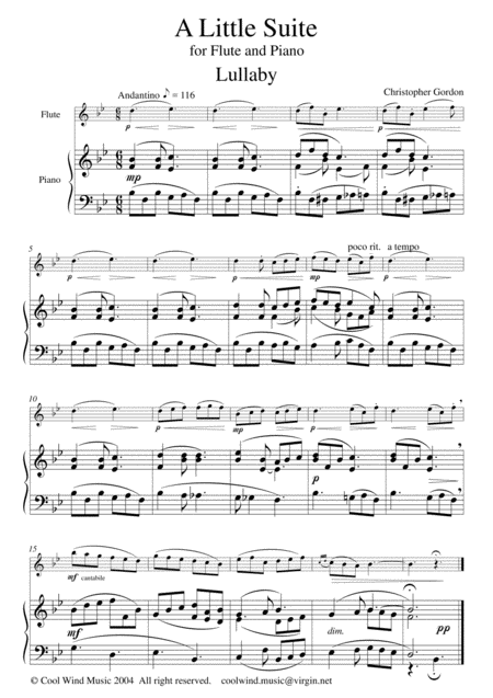 Free Sheet Music Little Suite For Flute And Piano
