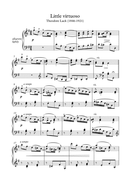 Free Sheet Music Little Virtuoso Piano Solo Byt Lack