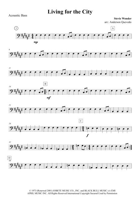 Living For The City Acoustic Bass Sheet Music