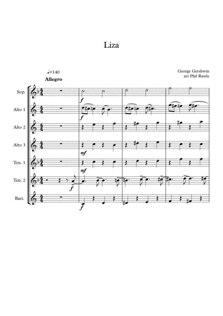 Liza All The Clouds Will Roll Away Sheet Music