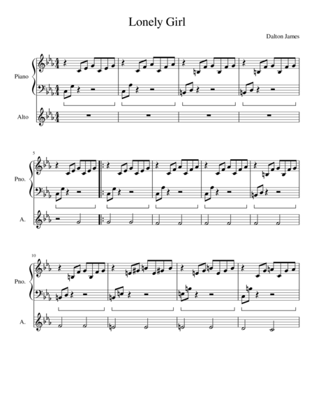 Free Sheet Music Lonely Girl