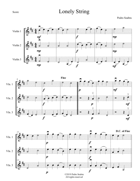Free Sheet Music Lonely String