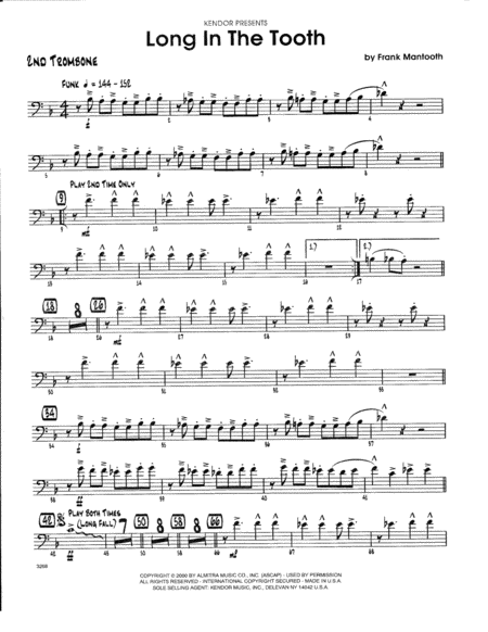 Free Sheet Music Long In The Tooth 3rd Trombone