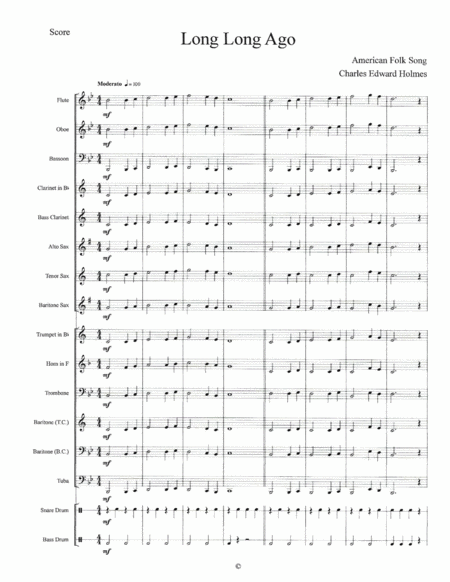 Free Sheet Music Long Long Ago Score