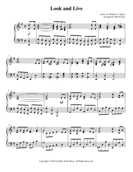 Free Sheet Music Look And Live