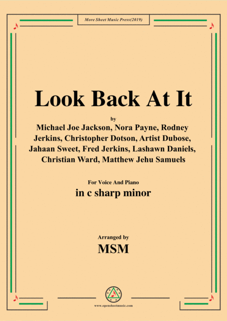 Free Sheet Music Look Back At It In C Sharp Minor For Voice And Piano