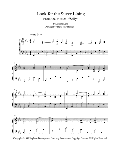 Look For The Silver Lining Sheet Music