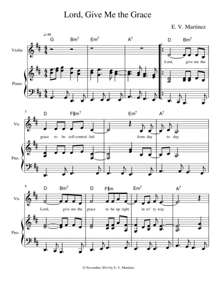 Lord Give Me The Grace Sheet Music