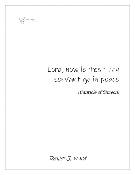 Lord Now Lettest Thy Servant Go In Peace Sheet Music