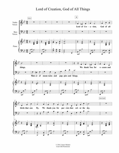 Free Sheet Music Lord Of Creation God Of All Things