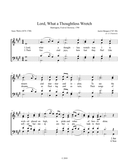 Free Sheet Music Lord What A Thoughtless Wretch