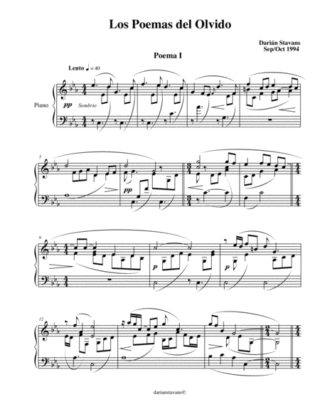 Free Sheet Music Los Poemas Del Olvido