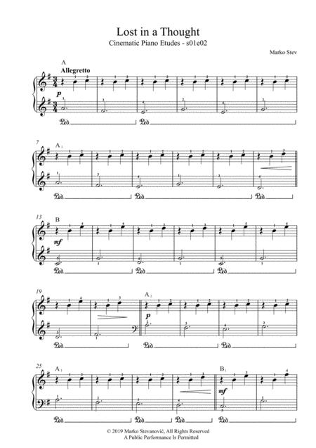 Lost In A Thought Cinematic Piano Etudes S01e02 Sheet Music