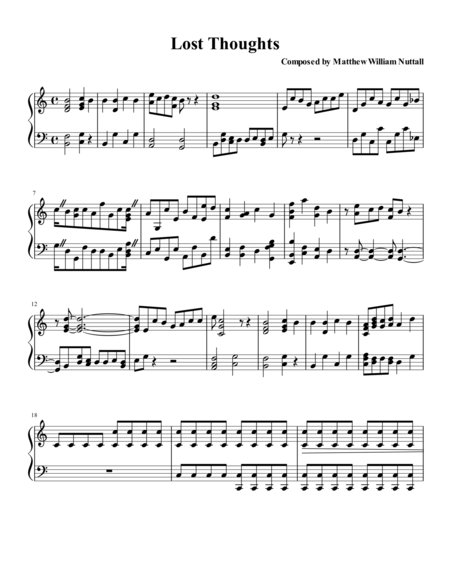 Free Sheet Music Lost Thoughts