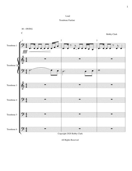 Free Sheet Music Loud A Trombone Fanfare