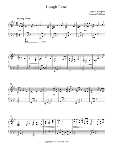 Free Sheet Music Lough Lene For Intermediate Solo Piano