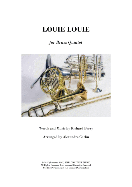 Louie Louie Brass Quintet Sheet Music