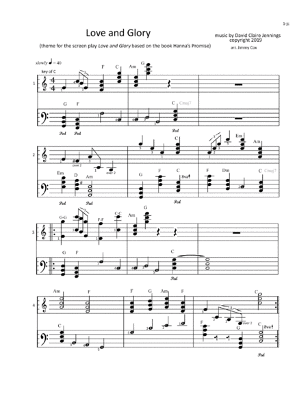 Love And Glory Sheet Music