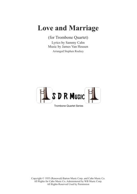 Free Sheet Music Love And Marriage For Trombone Quartet