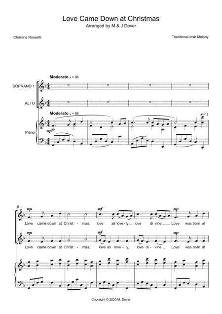 Love Came Down At Christmas Sa Two Part Choir Upper Voices Sheet Music