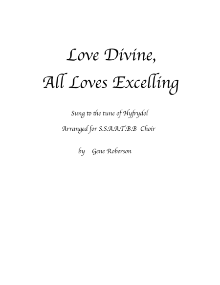 Love Divine For Satb Choir Hyfrydol Tune Sheet Music