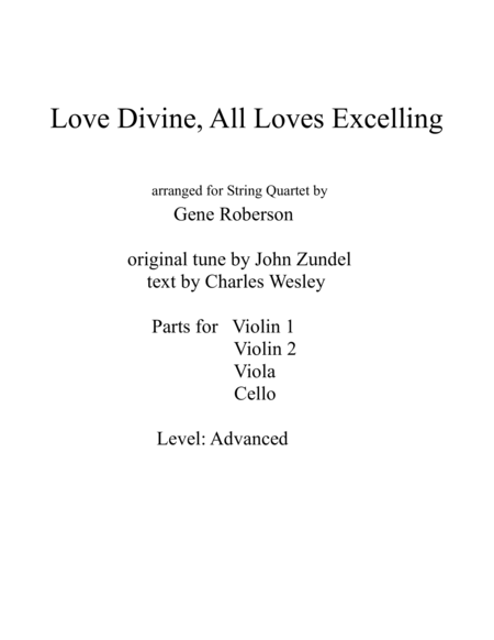 Free Sheet Music Love Divine For String Quartet