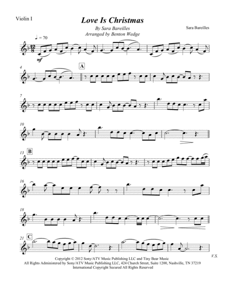 Love Is Christmas String Quartet Sheet Music