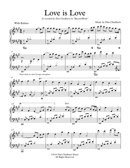 Love Is Love Sheet Music