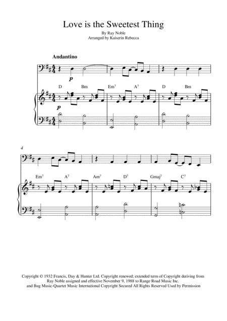 Free Sheet Music Love Is The Sweetest Thing Cello Solo And Piano Accompaniment With Chords