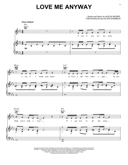 Love Me Anyway Feat Chris Stapleton Sheet Music