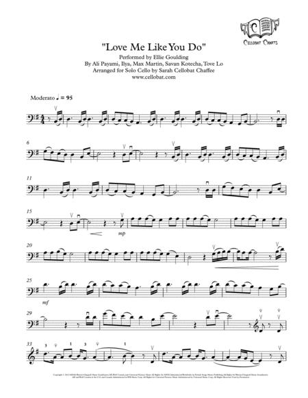 Love Me Like You Do Solo Cello Ellie Goulding Arr Cellobat Sheet Music