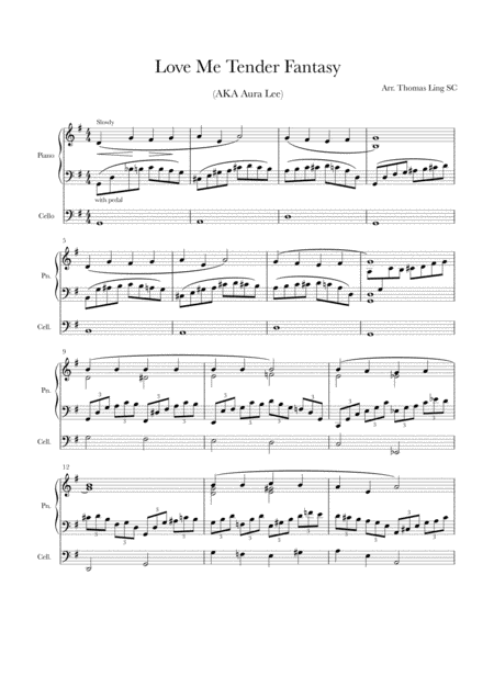 Free Sheet Music Love Me Tender Fantasy