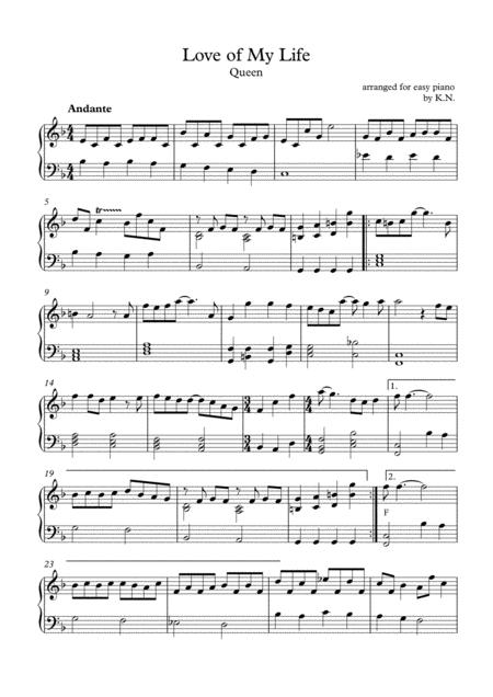 Love Of My Life For Solo Piano Early Intermediate Sheet Music