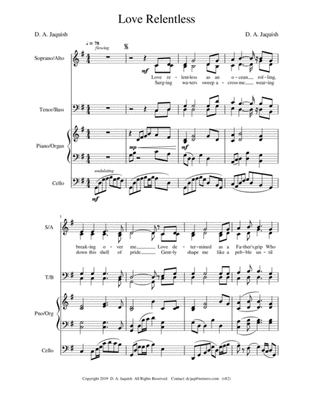 Love Relentless Sheet Music