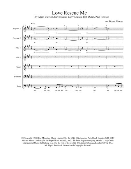 Free Sheet Music Love Rescue Me