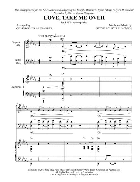 Love Take Me Over Sheet Music