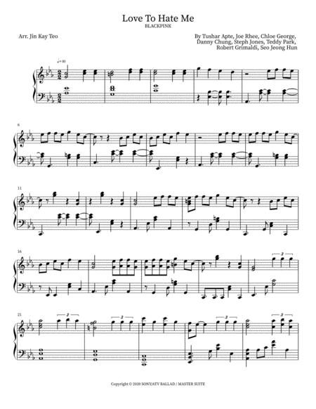 Free Sheet Music Love To Hate Me