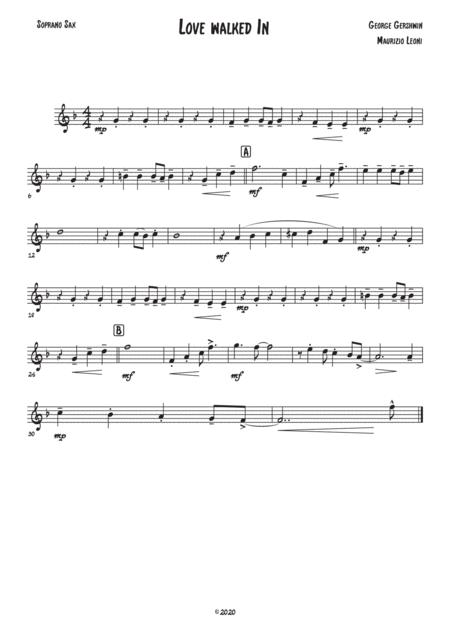 Love Walked In For Saxophone Quartet Sheet Music