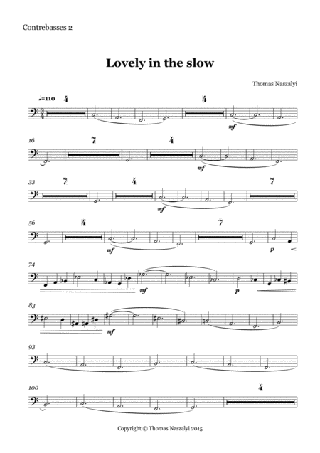 Free Sheet Music Lovely In The Slow Double Bass 2 Part