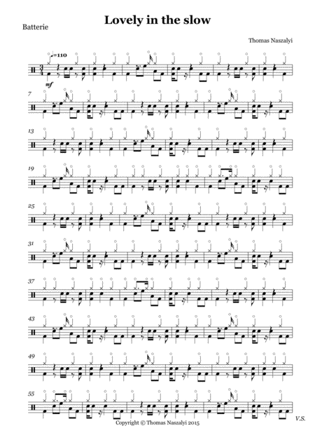 Free Sheet Music Lovely In The Slow Drums Part