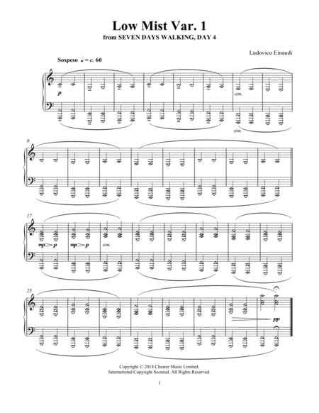 Low Mist Var 1 From Seven Days Walking Day 4 Sheet Music