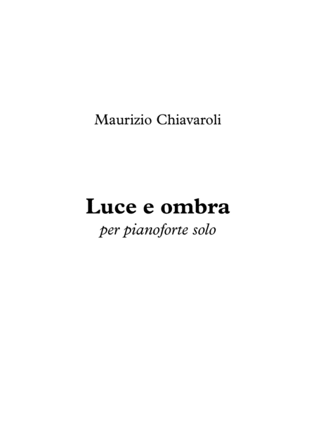 Free Sheet Music Luce E Ombra