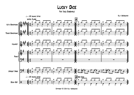 Lucky Dice West Coast Jazz For Small Jazz Ensemble Sheet Music